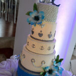 wedding cakes lit light layers